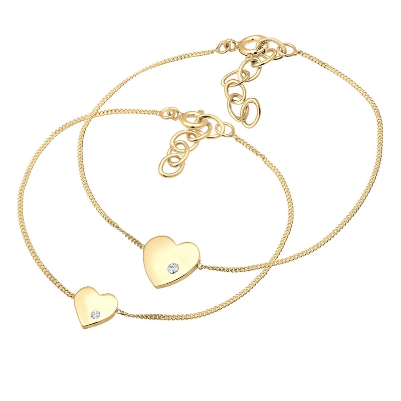 Mutter-Kind-Armbandset | Mit Kristallen von Swarovski® (Weiß)