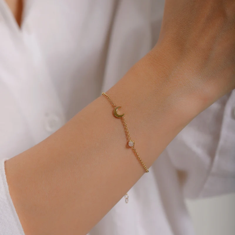 Armband Astro | Mondstein ( Weiß )