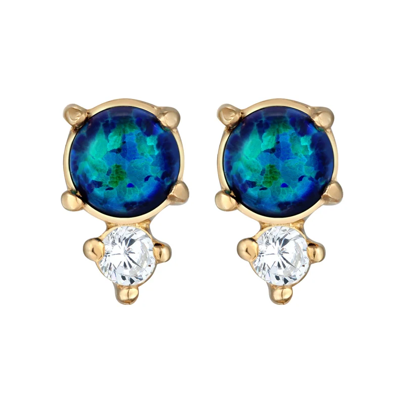 Ohrstecker Kreis | Opal ( Weiß )