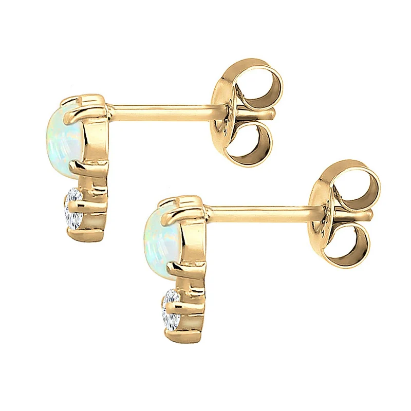 Ohrstecker Kreis | Opal ( Weiß )