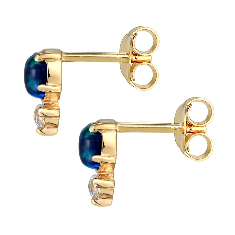 Ohrstecker Kreis | Opal ( Weiß )