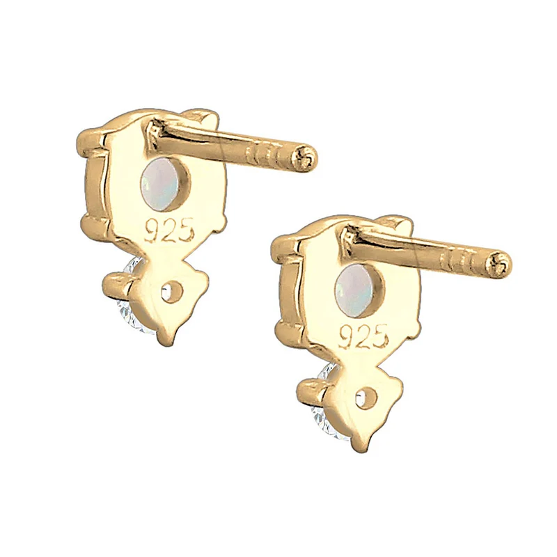 Ohrstecker Kreis | Opal ( Weiß )