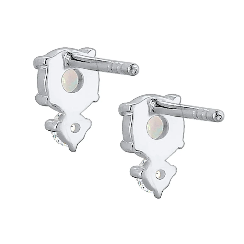 Ohrstecker Kreis | Opal ( Weiß )