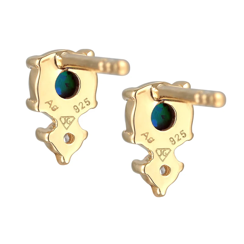 Ohrstecker Kreis | Opal ( Weiß )