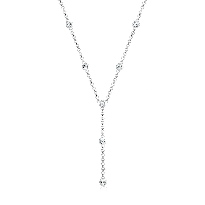 Y-Halskette | Mit Kristallen von Swarovski® (Weiß)