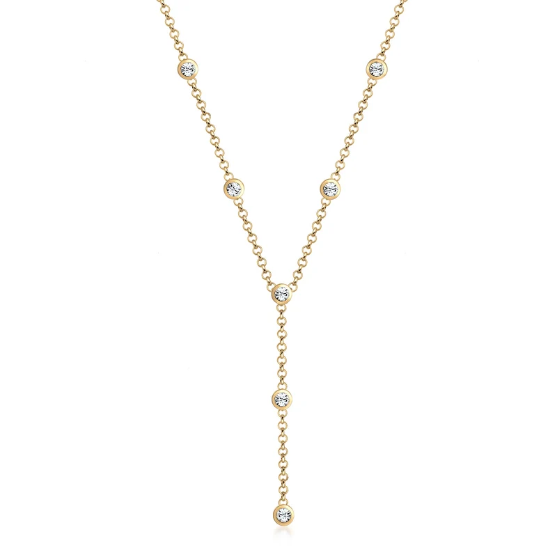 Y-Halskette | Mit Kristallen von Swarovski® (Weiß)