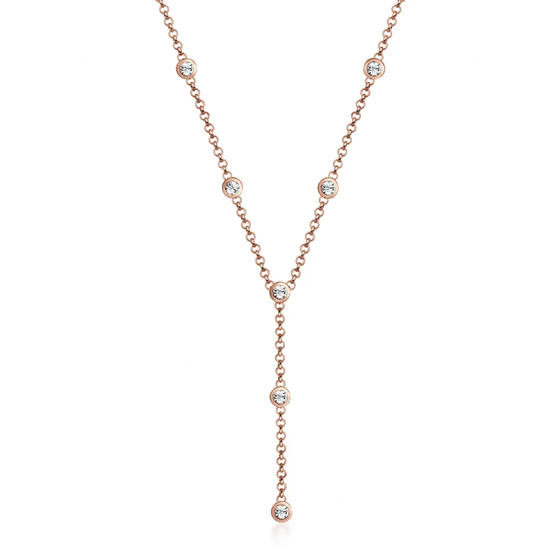 Y-Halskette | Mit Kristallen von Swarovski® (Weiß)
