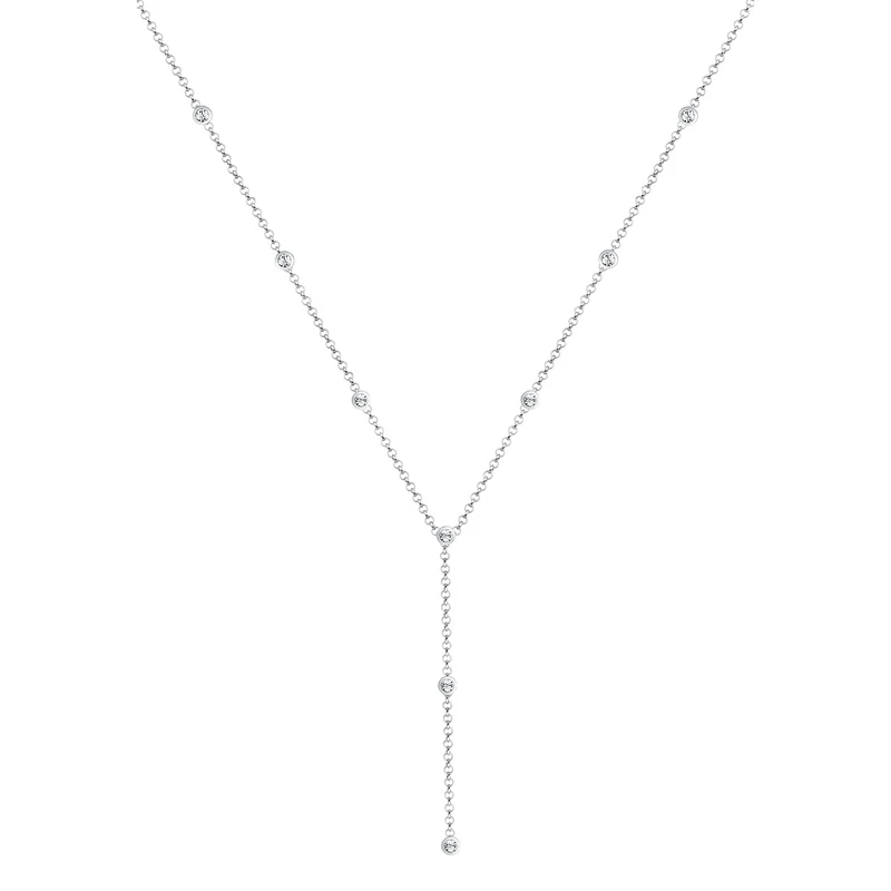 Y-Halskette | Mit Kristallen von Swarovski® (Weiß)