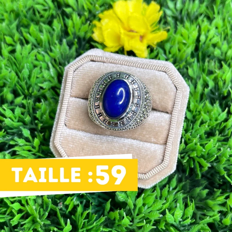 Silberner Lapislazuli-Wikinger-Siegelring Nr. 1