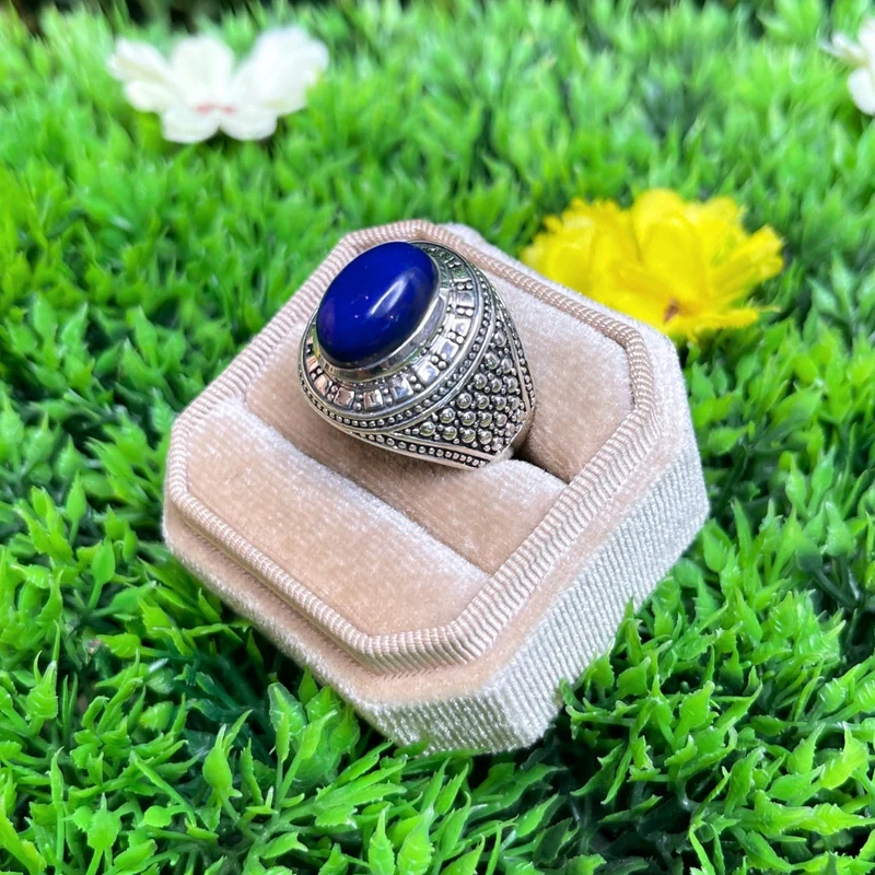 Silberner Lapislazuli-Wikinger-Siegelring Nr. 1