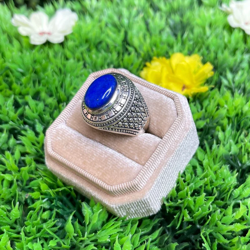 Silberner Lapislazuli-Wikinger-Siegelring Nr. 2