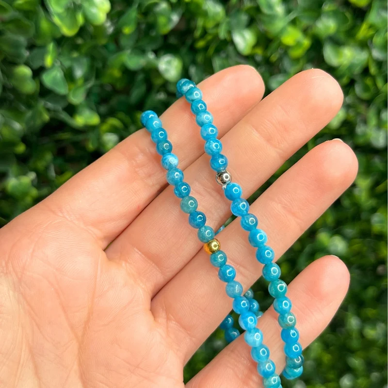 Kundenspezifisches blaues Apatit-Armband