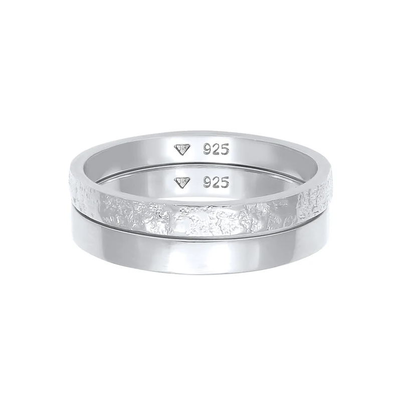 Bandring 2er Set | Gehämmert & Glänzend
