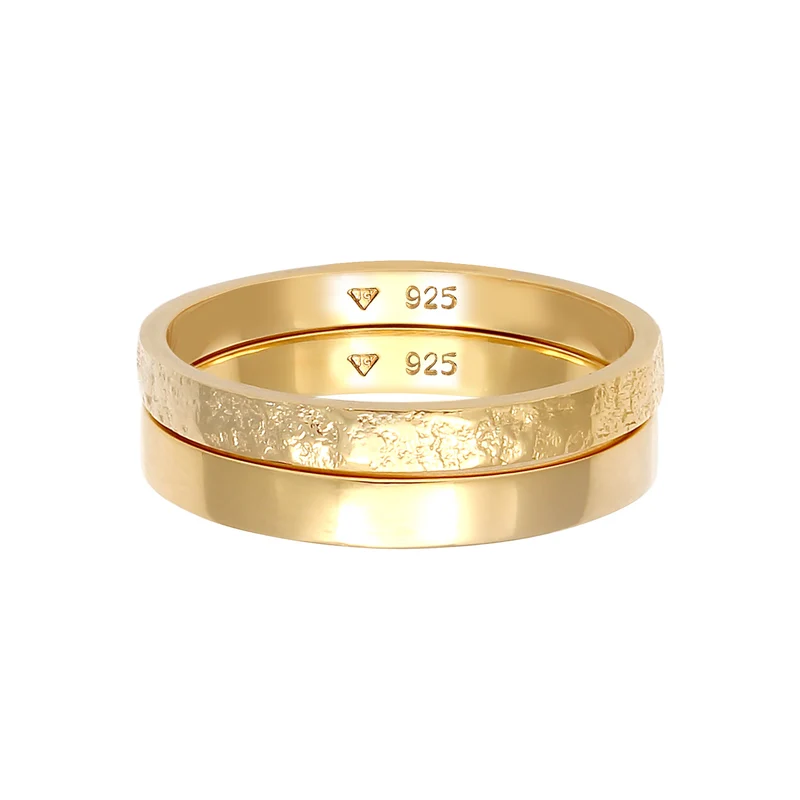 Bandring 2er Set | Gehämmert & Glänzend