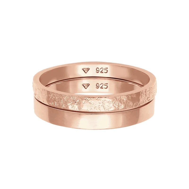 Bandring 2er Set | Gehämmert & Glänzend