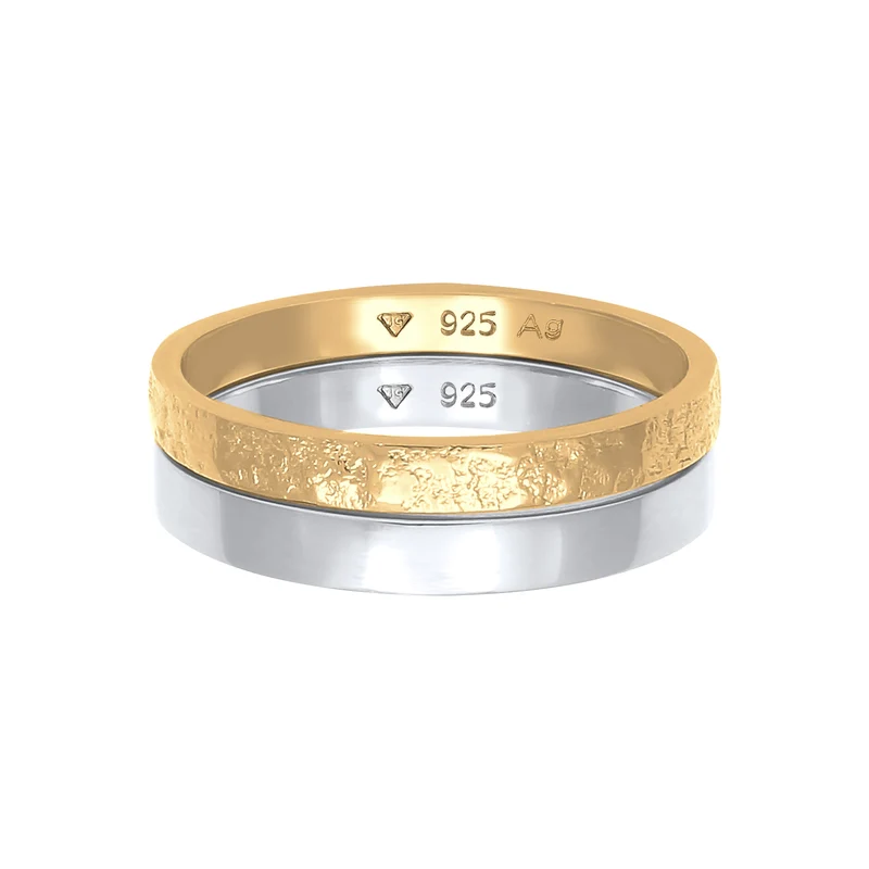 Bandring 2er Set | Gehämmert & Glänzend