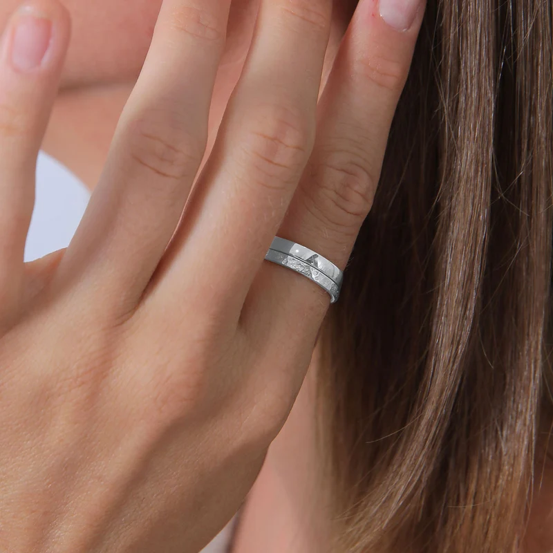 Bandring 2er Set | Gehämmert & Glänzend