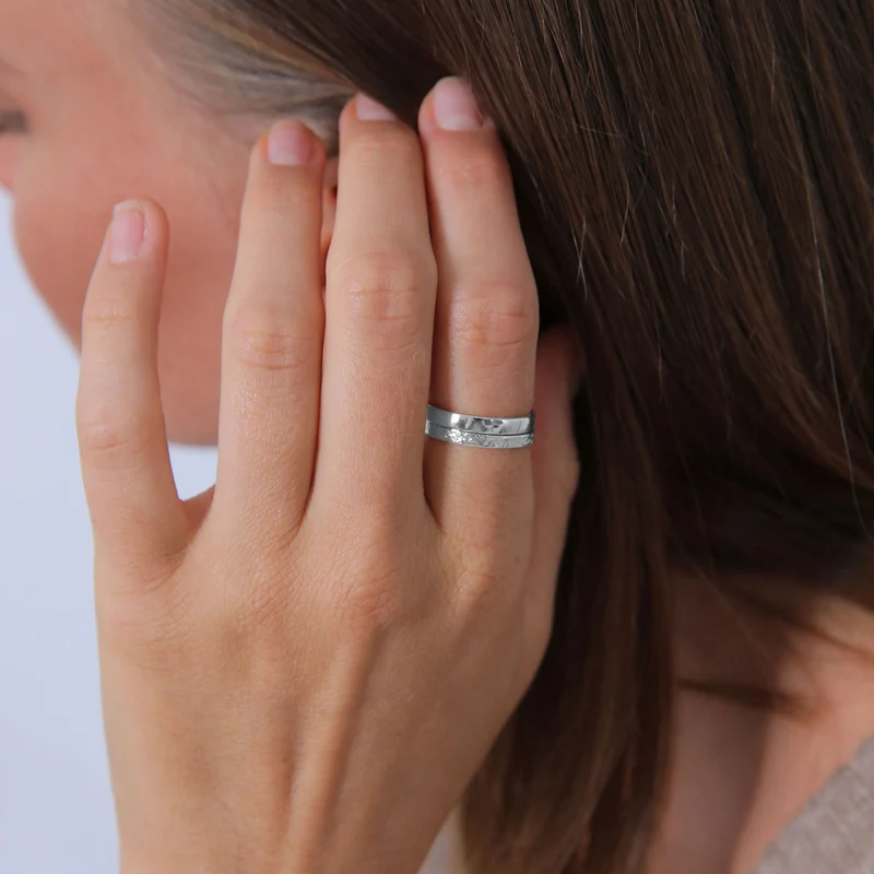 Bandring 2er Set | Gehämmert & Glänzend