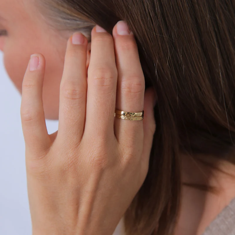 Bandring 2er Set | Gehämmert & Glänzend