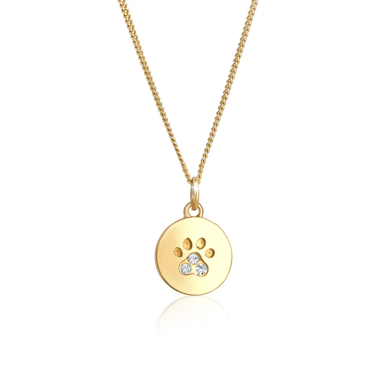 Halskette Pfote | Mit Kristallen von Swarovski® (Weiß)
