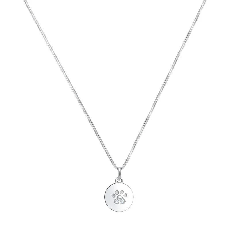 Halskette Pfote | Mit Kristallen von Swarovski® (Weiß)