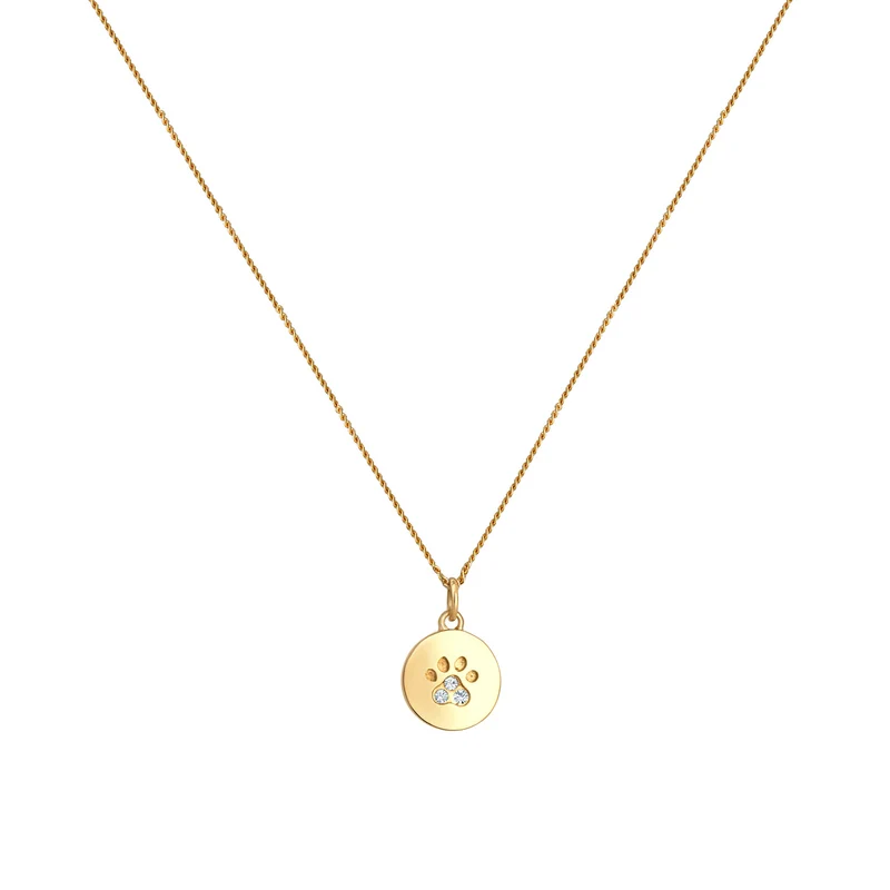 Halskette Pfote | Mit Kristallen von Swarovski® (Weiß)