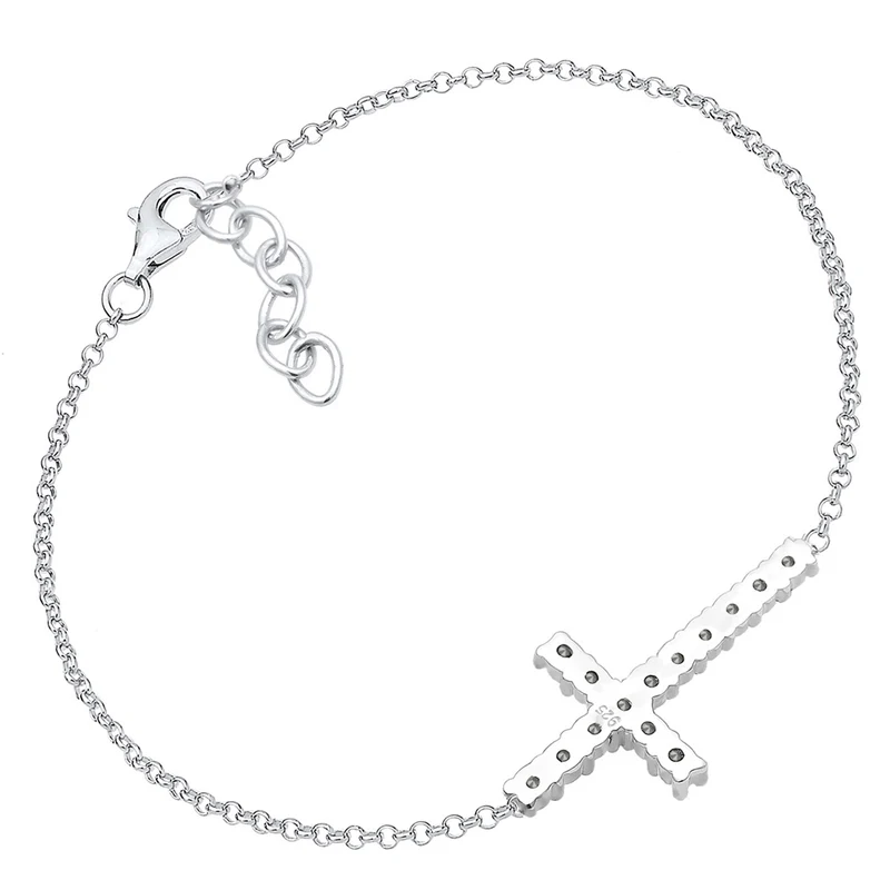 Armband Kreuz | Mit Kristallen von Swarovski® (Weiß)