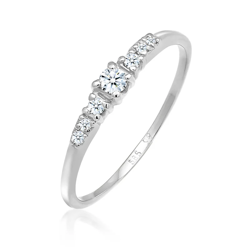 Verlobungsring | Diamant ( Weiß, 0,11 ct )