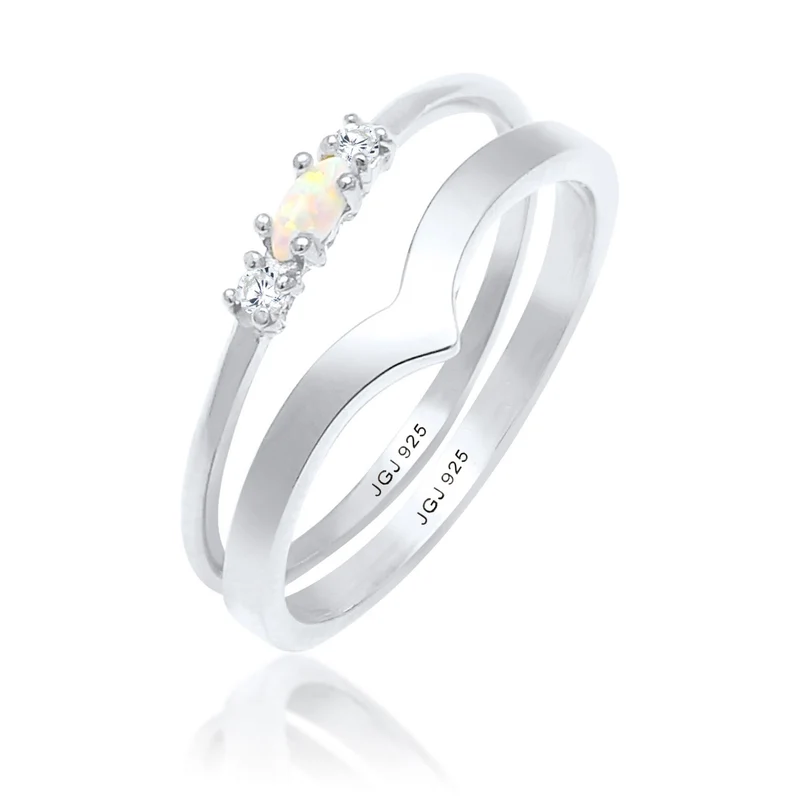 Ringset | Opal ( Weiß )