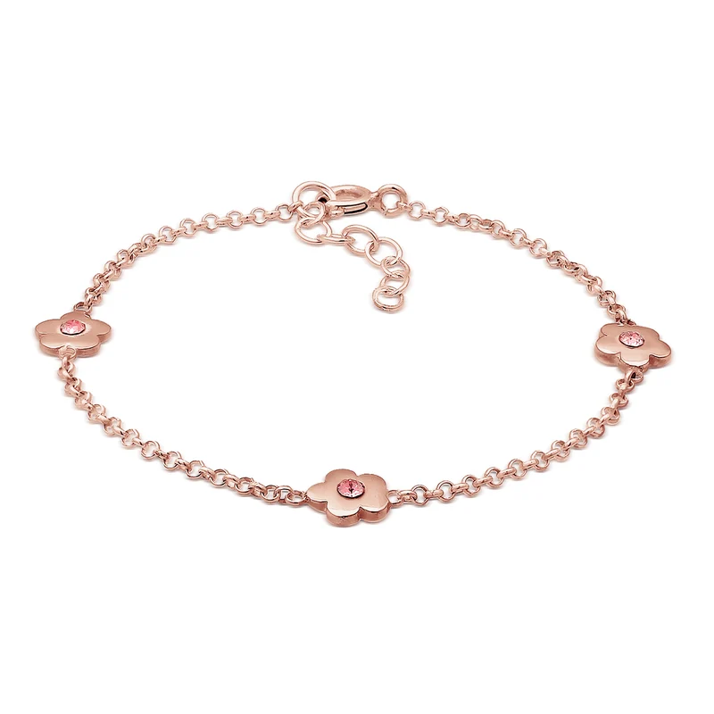Armband Blume | Kristall ( Rosa )