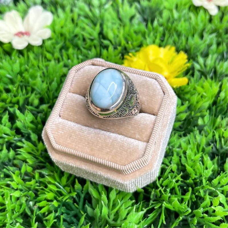 Larimar Astral Silber Siegelring Nr. 2