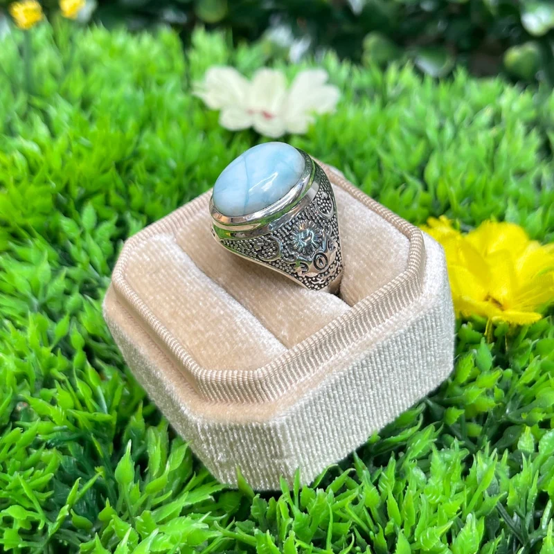 Larimar Astral Silber Siegelring Nr. 2