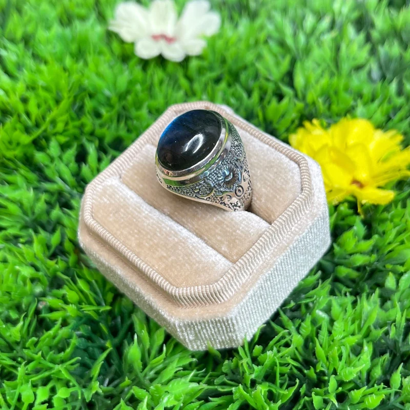 Astral Labradorit Silber Siegelring #2