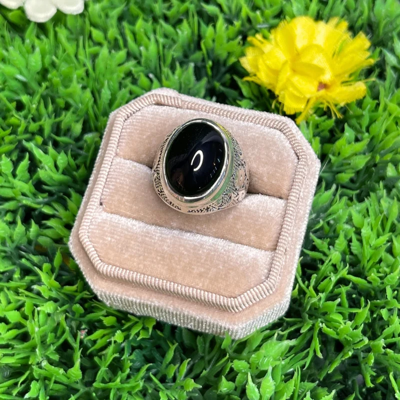 Astral-Siegelring aus schwarzem Onyx-Silber