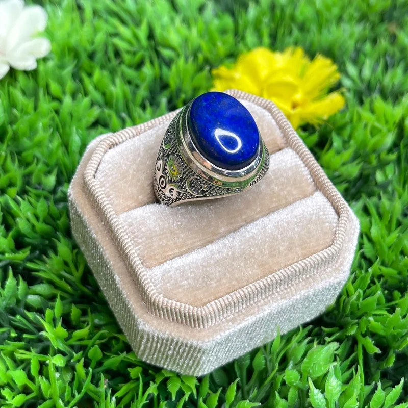 Silberner Lapislazuli-Astral-Siegelring