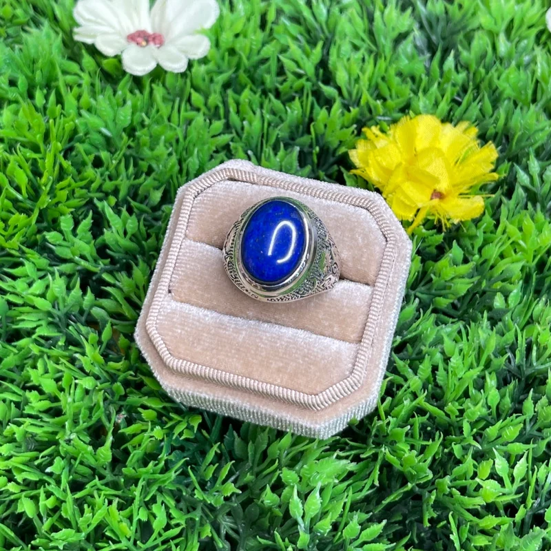 Silberner Lapislazuli-Astral-Siegelring