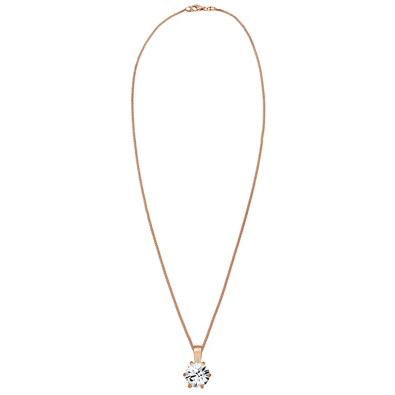 Halskette Solitär Anhänger | Mit Kristallen von Swarovski® (Weiß)