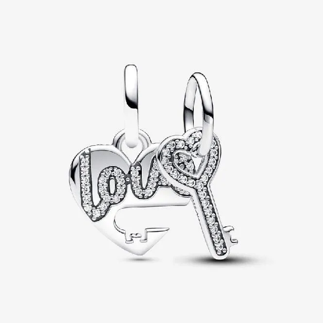 Splittable Heart & Key Dangle Charms