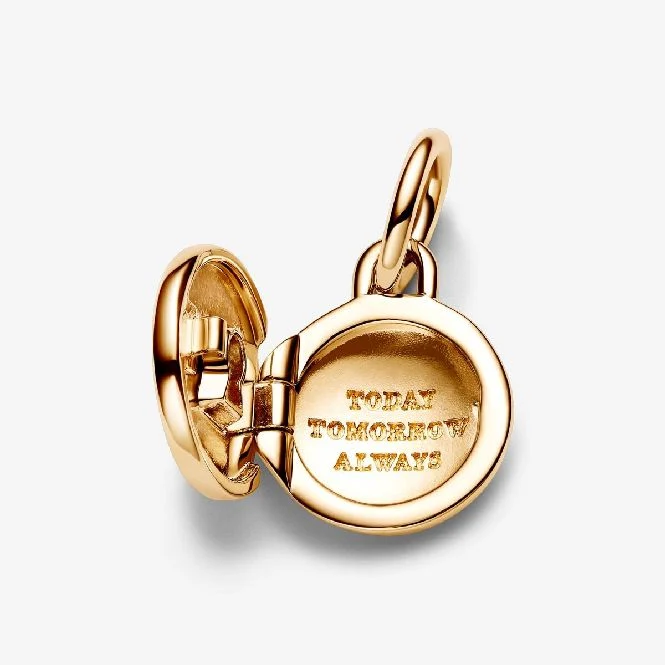 Gold Openable & Engravable Love Locket Dangle Charms