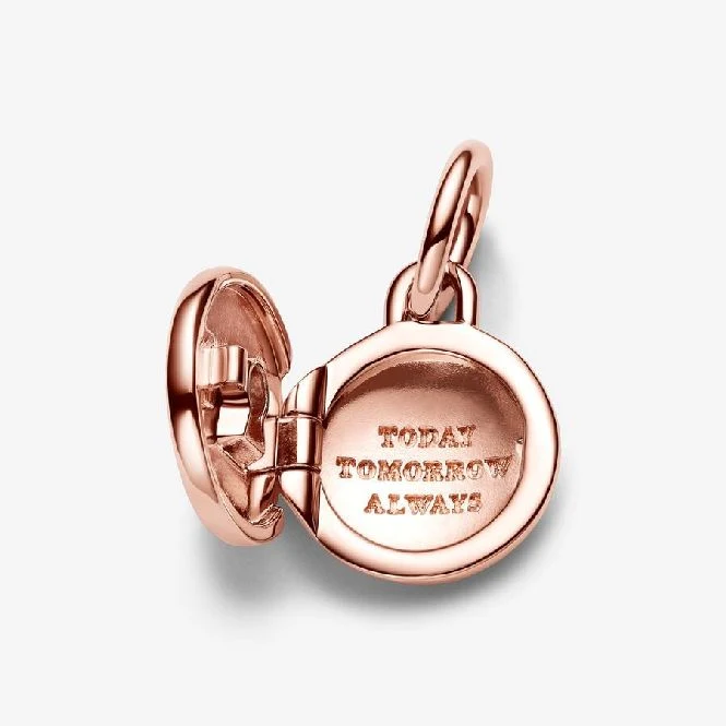 Rose Openable & Engravable Love Locket Dangle Charms