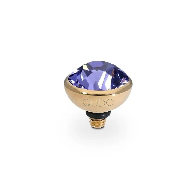 Bottone Gold and Violet Tanzanite Crystal Ring Gem Top, 10mm