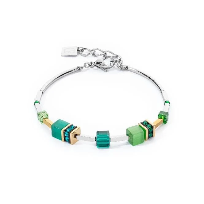GeoCUBE Iconic Lite Bracelet in Silver & Green