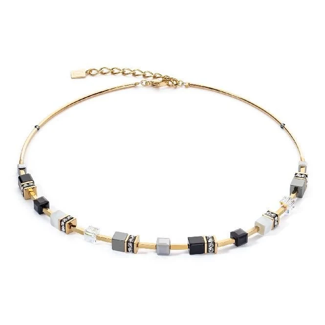 GeoCUBE Iconic Lite Necklace in Gold & Black