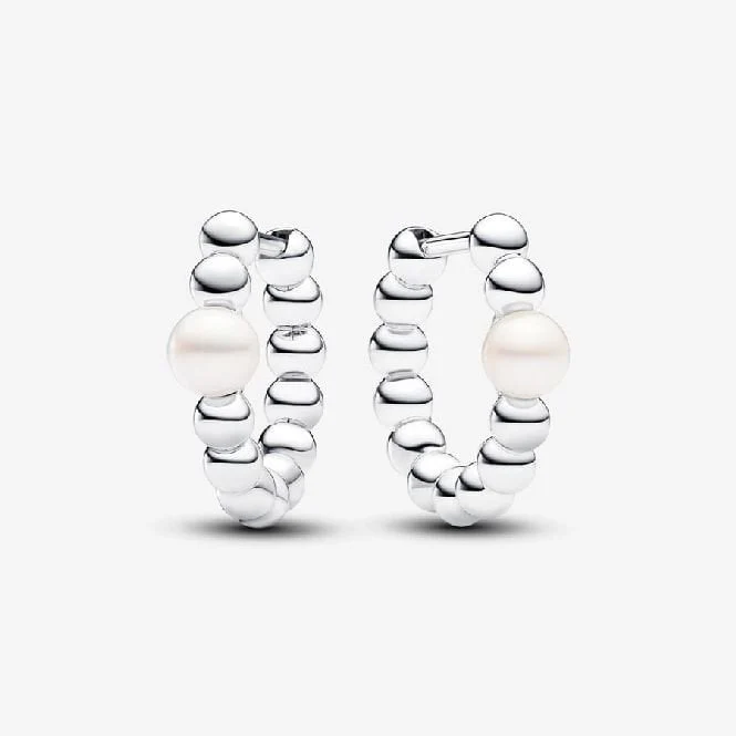Treated Freshwater Cultured Pearl & Beads Hoop Earrings