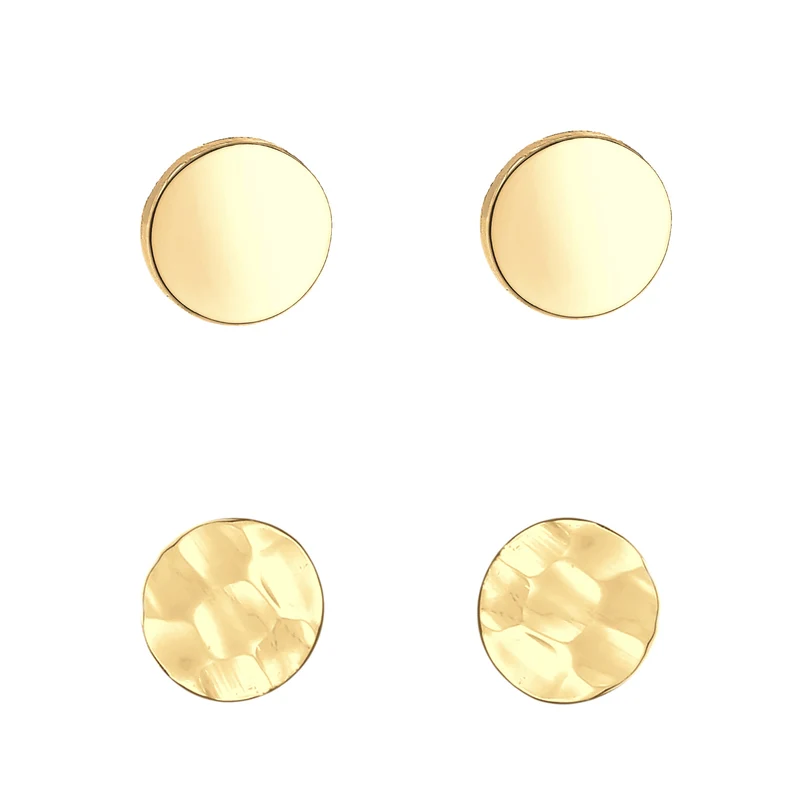 Ohrstecker Set Gehämmert & Glänzend
