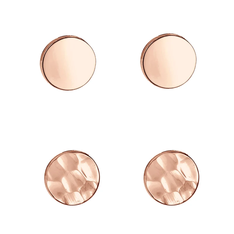 Ohrstecker Set Gehämmert & Glänzend