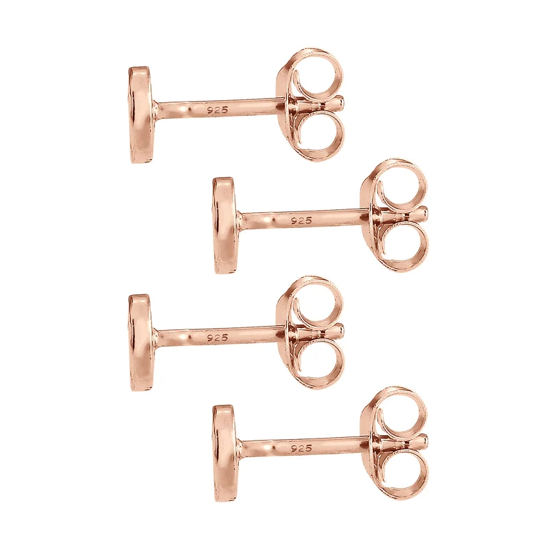 Ohrstecker Set Gehämmert & Glänzend