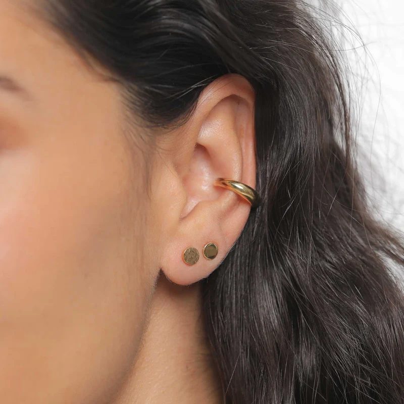 Ohrstecker Set Gehämmert & Glänzend
