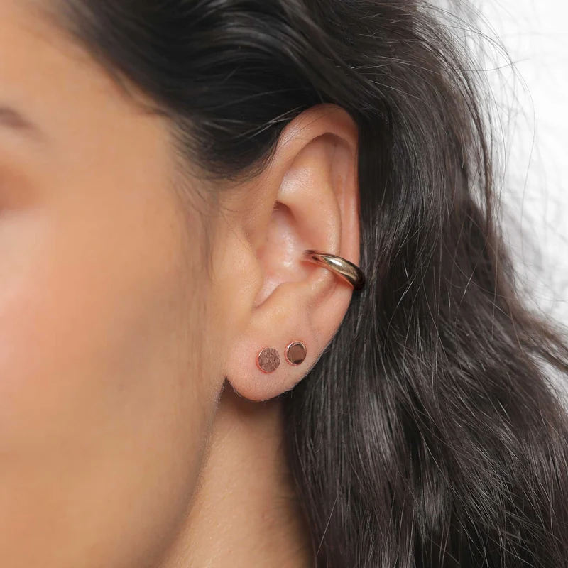Ohrstecker Set Gehämmert & Glänzend