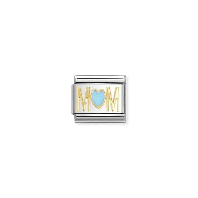 Classic Gold and Blue Enamel Mom Heart Friends & Family Charms